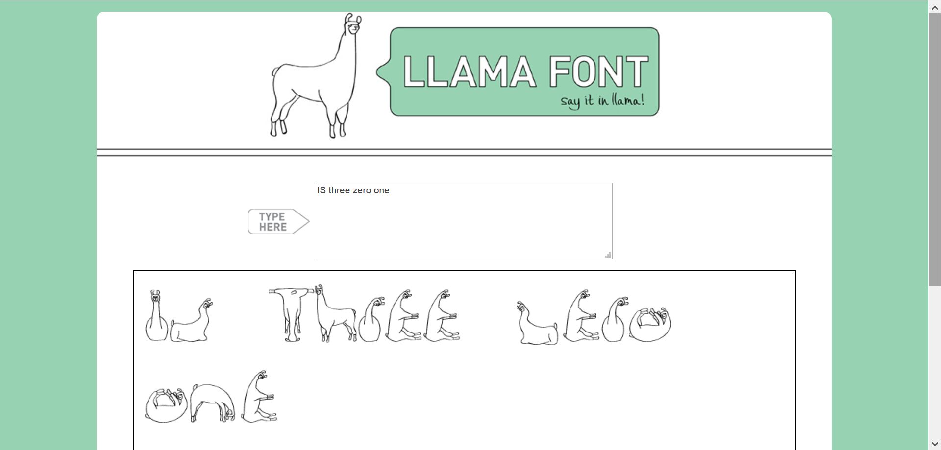 Llama Font