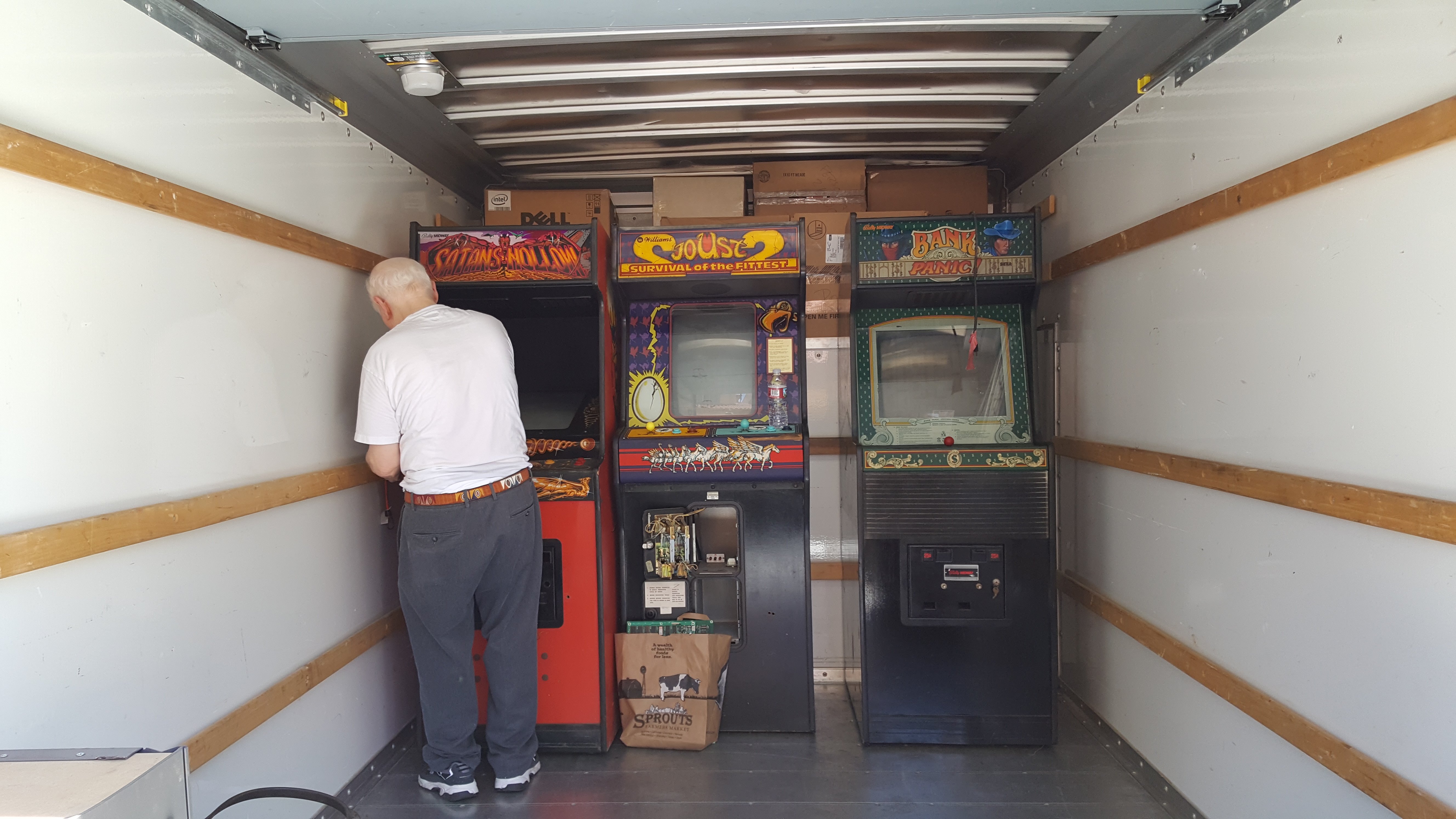 Some boxes, my dad, and the arcade machines