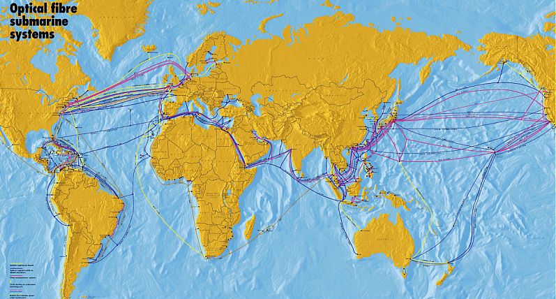 Interactive map of undersea fiber-optic cables  IS301.com