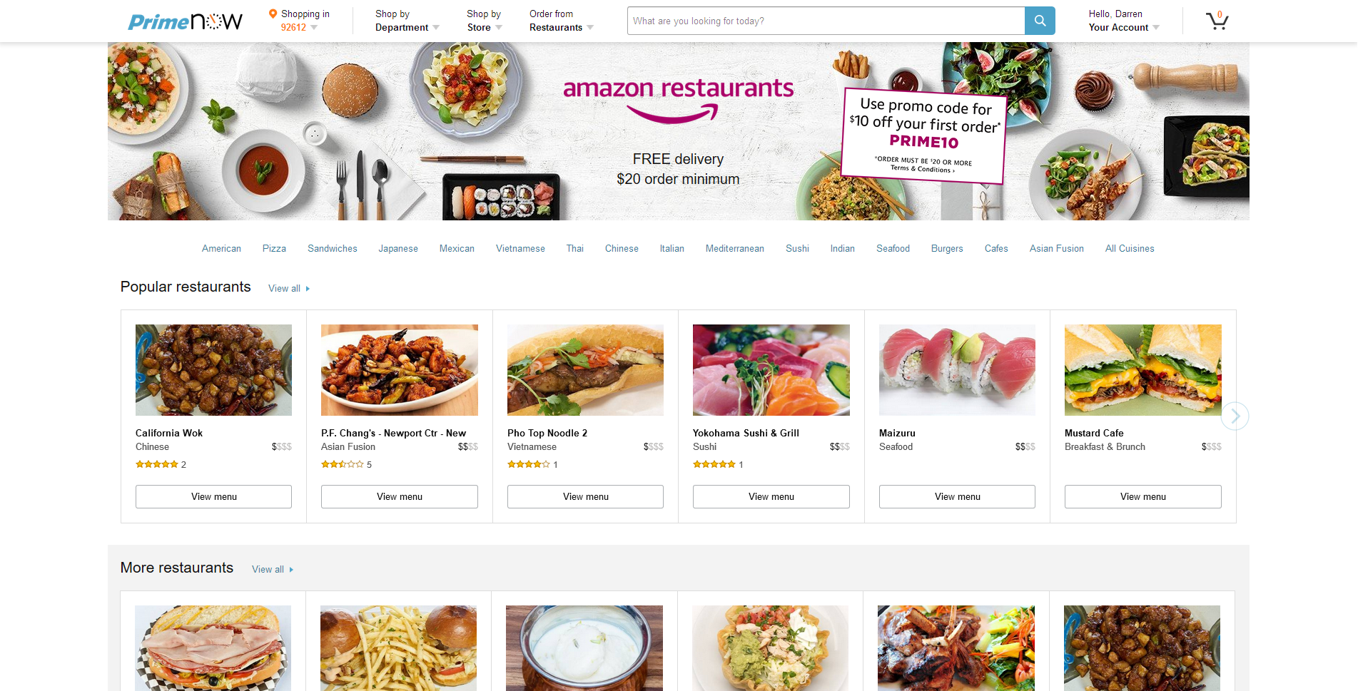 Amazon Restaurants